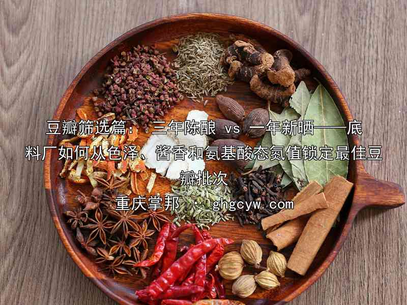 豆瓣筛选篇： 三年陈酿 vs 一年新晒——底料厂如何从色泽、酱香和氨基酸态氮值锁定最佳豆瓣批次